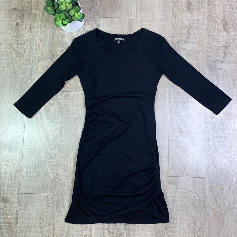 Express Black Long Sleeve Scoop Neck Dress Women's Size XS